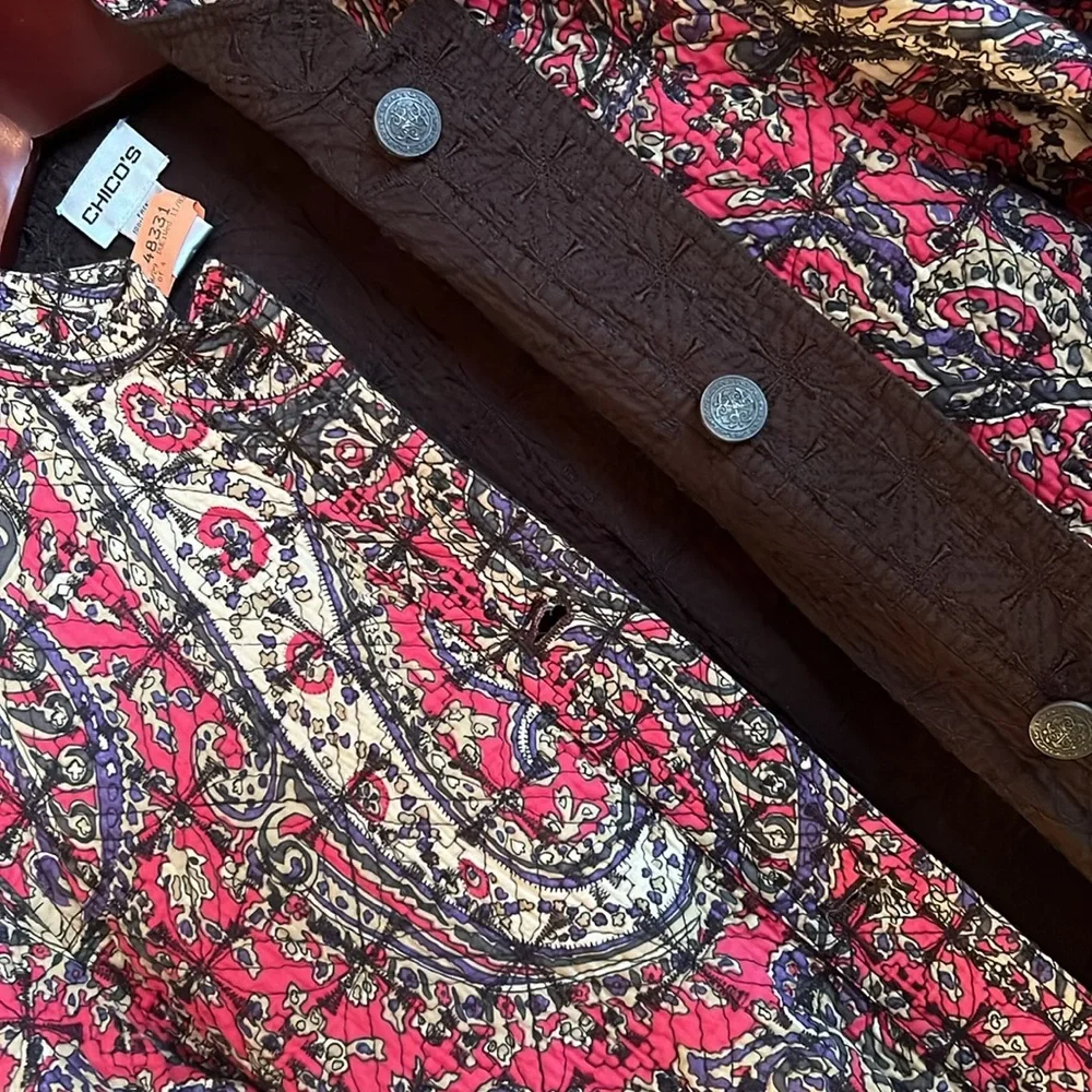 CHICO’S Reversible Paisley Print Jacket - Picture 4 of 17